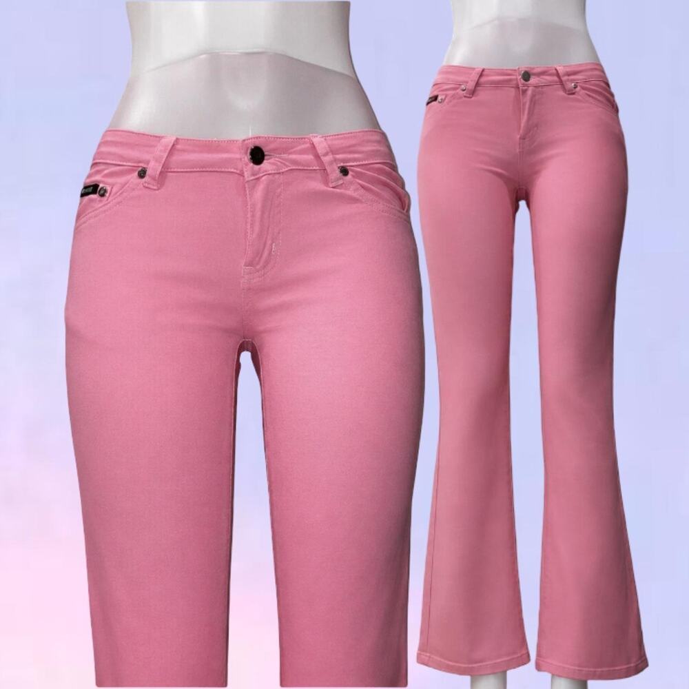 Vintage 90s y2k pink flare jeans